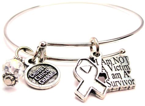 I Am Not A Victim I Am A Survivor Bangle Bracelet Bangle Bracelets