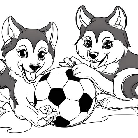 Husky Puppies Coloring Pages