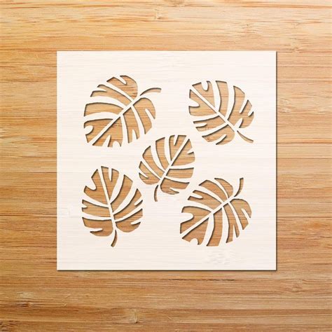 Monstera Stencil Monstera Stencil Leaves Stencil Tropical Leaves