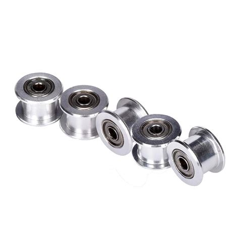 BALITENSEN 5Pcs Smooth GT2 Idler Pulley 16 Teeth 3mm Bore 2GT Toothless