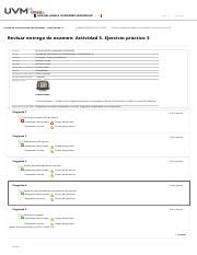 Revisar entrega de examen Actividad 5 Ejercicio práctico 3 pdf