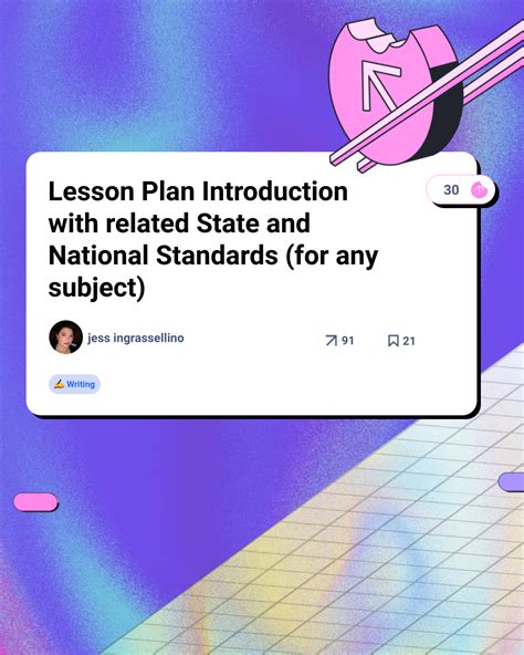 Lesson Plan Introduction With Related State And National Standards For Any