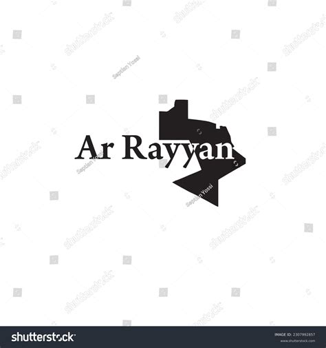 Ar Rayyan Map And Black Lettering Design On Royalty Free Stock Vector