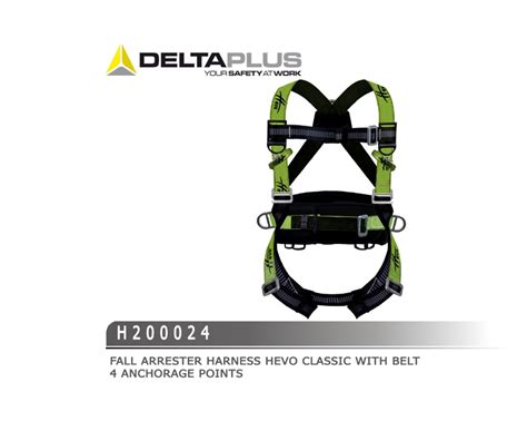 H Fall Arrester Harness Hevo Classic With Belt Anchorage