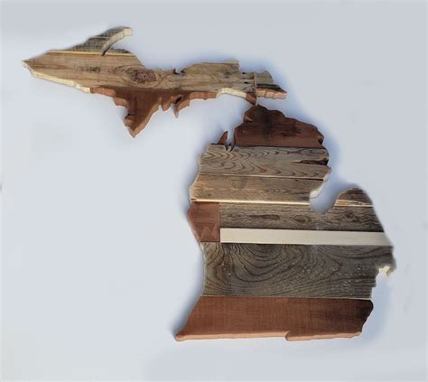 Michigan Wall Art Mitten Wooden Wall Art Michigan Rustic Etsy