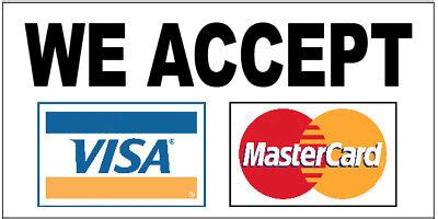 20x48 Inch WE ACCEPT (2 Credit Cards) VISA MASTERCARD Vinyl Banner Sign ...