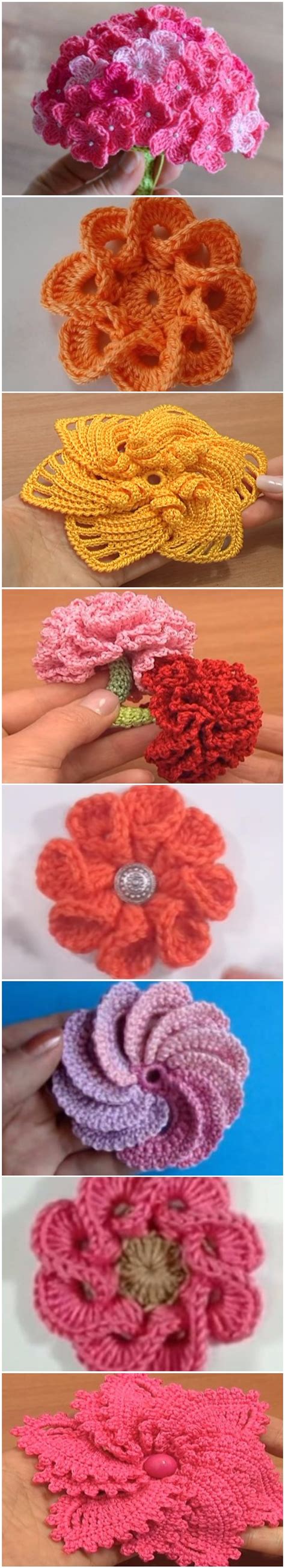 Different Style Flowers Tutorials Love Crochet