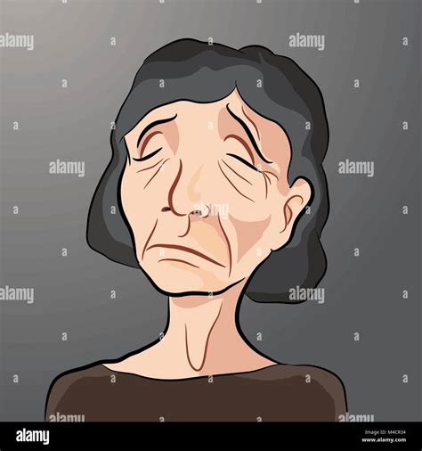 Elderly Woman Sad Stock Vector Images Alamy