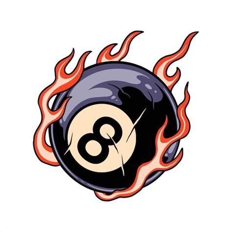 Premium Vector Flaming eight ball illustration design ในป 2024 ภาพ