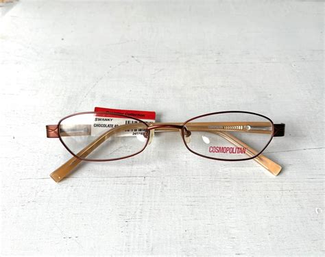 Vintage Copper Metal Cat Eye Eyeglasses Metallic Swanky Slim Cosmopolitan Eyeglass Frames