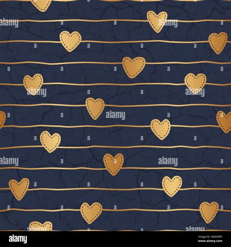 Heart Seamless Pattern Repeating Love Background Modern Gold Pack