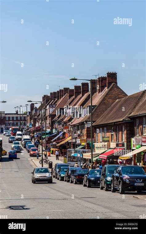 Street Scene On Burnt Oak Broadway Edgware Greater London HA8 Stock