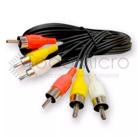 Cable Rca Macho Macho De 3 Canales Para Audio Y Video 1 5m 1 8m