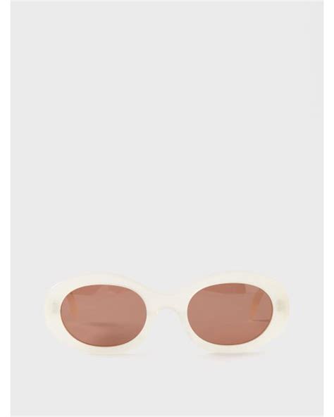 Celine Triomphe Oval Acetate Sunglasses In Pink Lyst