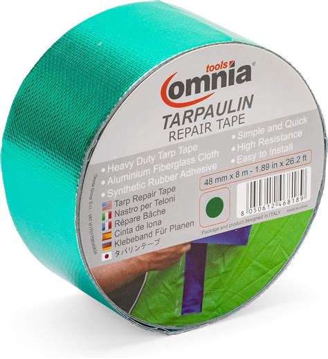 Omnia Tools Tarpaulin Repair Tape Self Adhesive Repair Tape Kit For