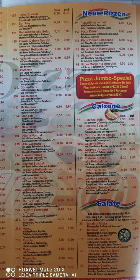 Speisekarte Von Pizzeria Bella Vista Recklinghausen Am Alten Kirchpl A