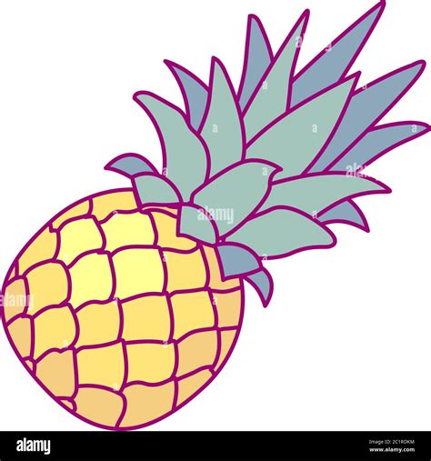 vector cute drawn fruit clip art pineapple Stock Vector Image & Art - Alamy