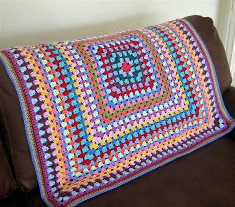 The Sunroom UK Sublime Crochet Afghan Blanket Rainbow Colors Granny