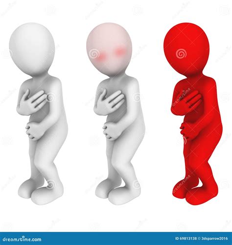 3d Naked Woman Or Man Hesitates Royalty Free Illustration