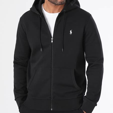 Polo Ralph Lauren Sweat Zippé Capuche Original Player Noir