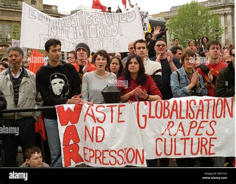 Anti Globalisation Anti War Protest On Mayday 2002 Marching Through