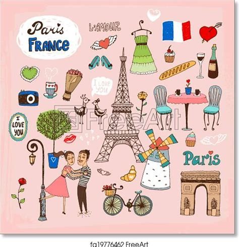 An Illustration Of The Eiffel Tower Paris And Other Things In French