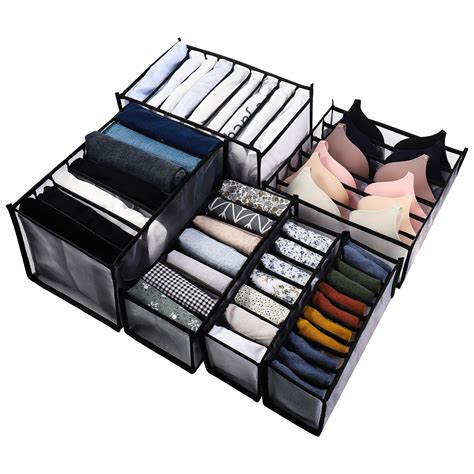 Springcorner 6 Pcs Underwear Organizer Foldable Drawer Divider Set Storage Divider Boxes Nylon