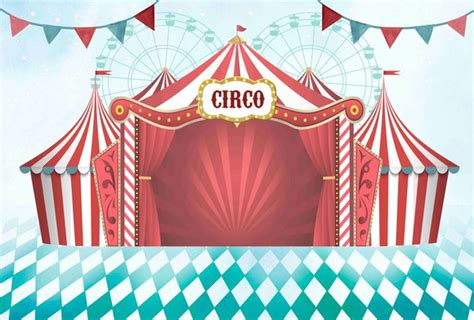 Painel De Festa Em Tecido Sublimado 3d Circo Vermelho 3x2m Elo7