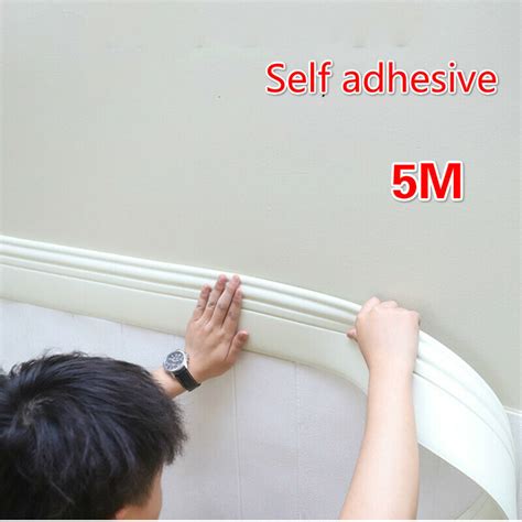 5m Self Adhesive Skirting Line Baseboard Waistline Border Wall Sticker