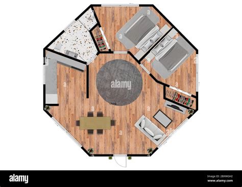 Vista Superior Del Plano De Planta 3d Conjunto De Planos De La Planta