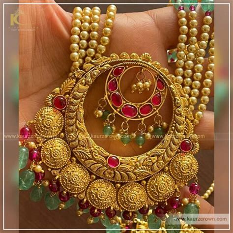 Maharani Traditional Antique Gold Plated Rani Haar Long Necklace With