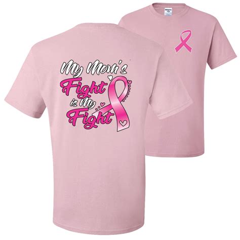 My Moms Fight Is My Fight Pink Ribbon Breast Cancer Awareness Front