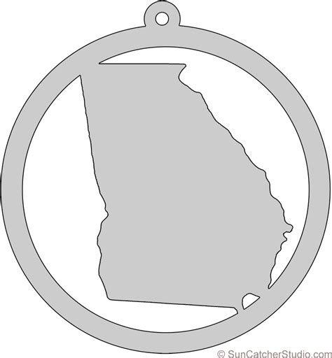 Georgia Map Circle Free Scroll Saw Pattern Shape State Circle Clipart