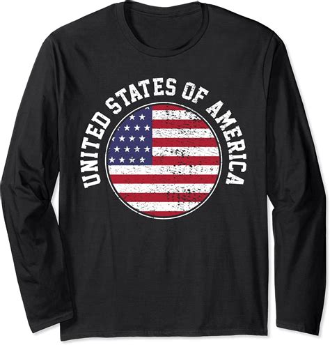 Usa Flag Vintage Long Sleeve T Shirt Clothing