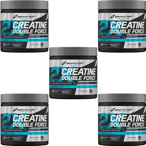 Kit 5X Creatine Double Force 150g Natural BodyAction OtimaNutri