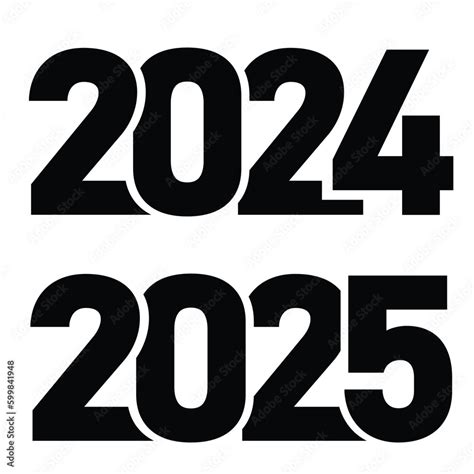 2024 And 2025 Logo Text Design Design Template Celebration Typography