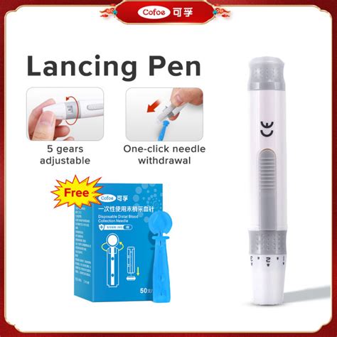 Cofoe Lancing Devices Lancets Diabetic Testing Pen Adjustable