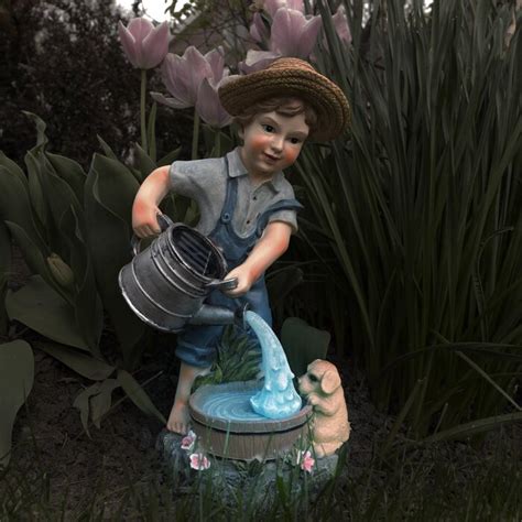 Pure Garden Little Boy Solar LED Light Statue & Reviews | Wayfair