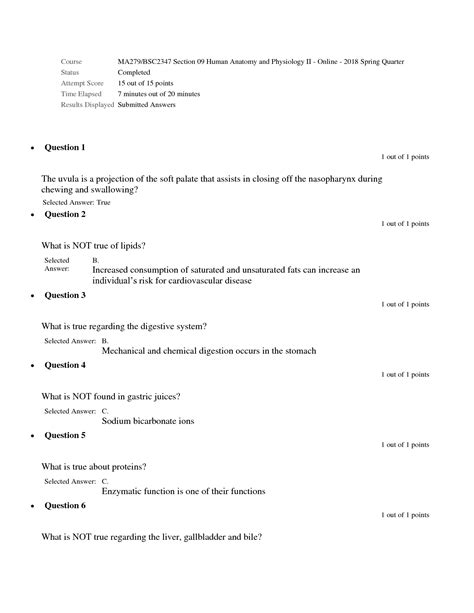 Solution Ma Bsc Rasmussen Module Human Anatomy And Physiology