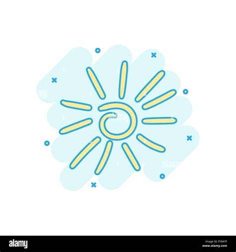 Cartoon Farbige Hand Gezeichnet Sun Symbol Im Comic Stil Sonnenlicht