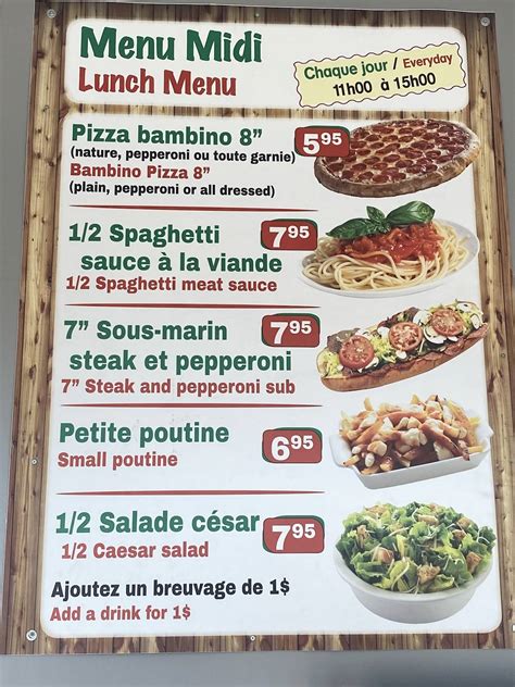 Menu Au Jacques Cartier Pizza St Constant Restaurant Saint Constant