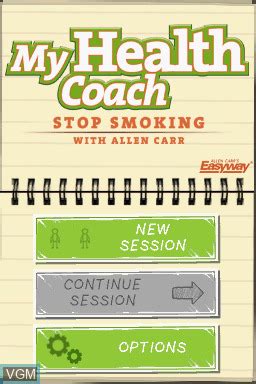 My Health Coach Stop Smoking With Allen Carr For Nintendo Ds The