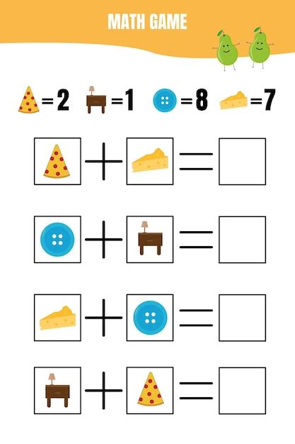 Jeu De Math Matiques Ducatif Pour Les Enfants Feuille De Calcul D