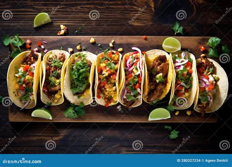 Chili Taco Sauce Tomato Mexican Fresh Meal Pepper Food Vegetable Generative Ai Stock