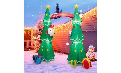 Costway 10 Ft Tall Inflatable Christmas Arch Leds Built In Air Blower