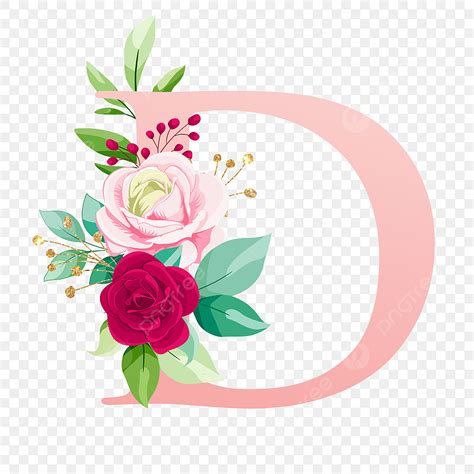 Alfabeto Letra D Con Oro Rosa Png Dibujos Letra A Clipart Logo Flor