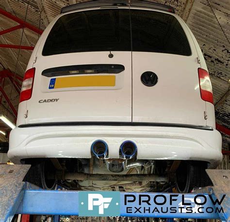 VW Caddy R32 Bumper Rear Exhaust Custom Built by Proflow Exhausts