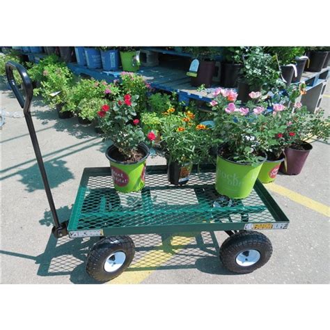 Millside Green Steel 20 In X 38 In Deck Wagon With Steel Handle And