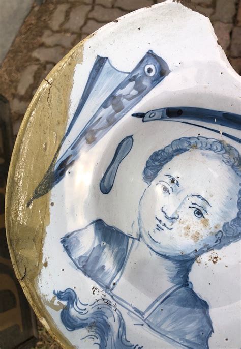 A Very Rare Circa 1700 English Glazed Earthenware Barbers Bowl