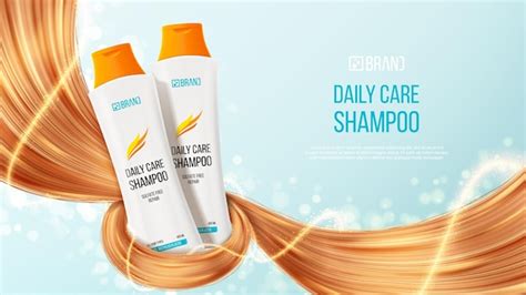 Premium Vector Realistic Ad Banner Of Hair Shampoo Or Conditioner 3d Vector Illustration Of